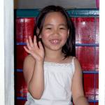 At her 7th birthday party (7 years)